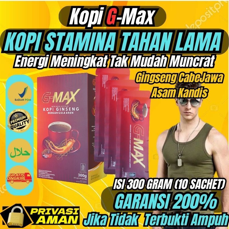 

HALAL PASTINYA KOPI G-MAX STAMINA PRIA KUAT TAHAN LAMA BPOM ISI 300 GRAM GULA AREN EKSTRA GINGSENG
