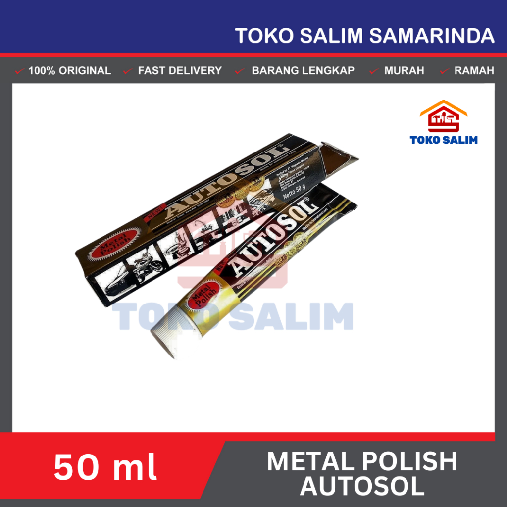 Autosol Metal Polish- Pembersih dan Pengkilap Besi Metal Stainless Logam Odol Otosol Polish Poles - 
