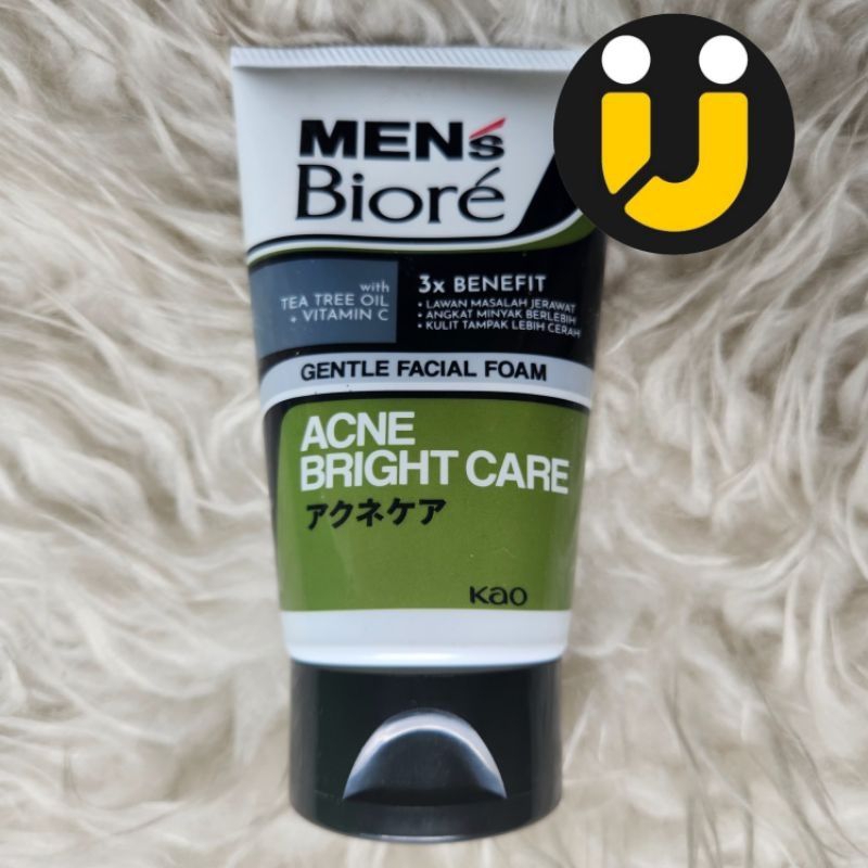 Mens Biore Acne Brightcare Gentle Facial Foam 100 gram
