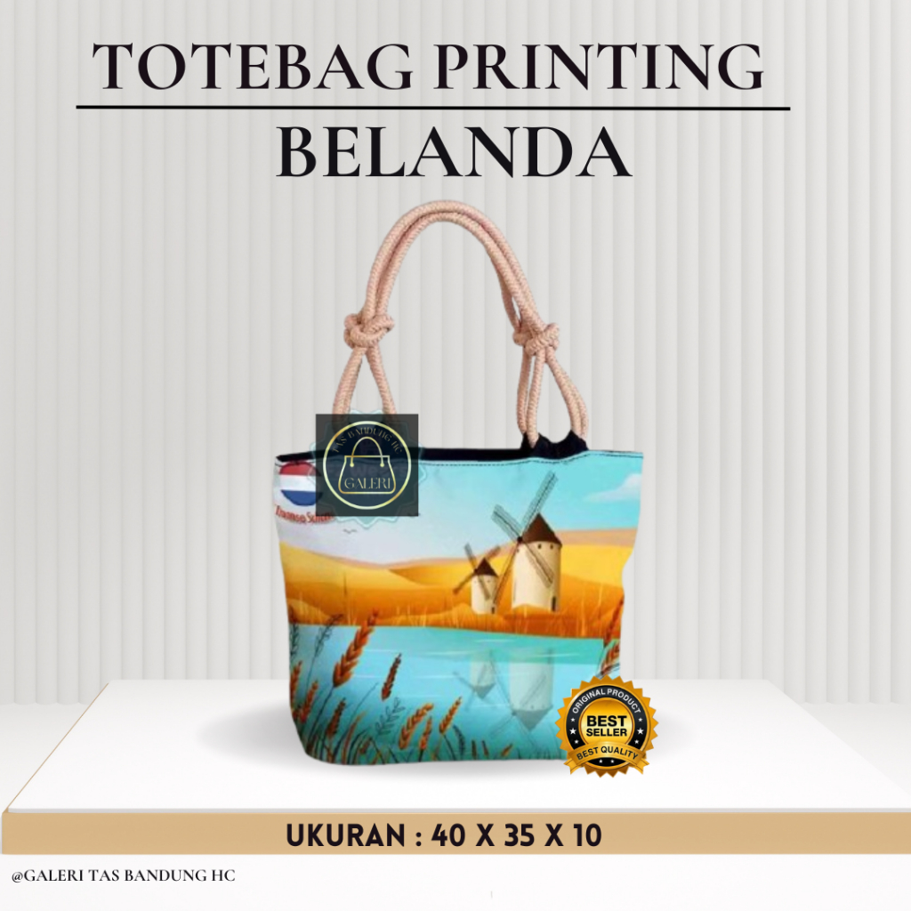 terlaris tas tote bag sumbu kepang wanita oleh oleh belanda amsterdam