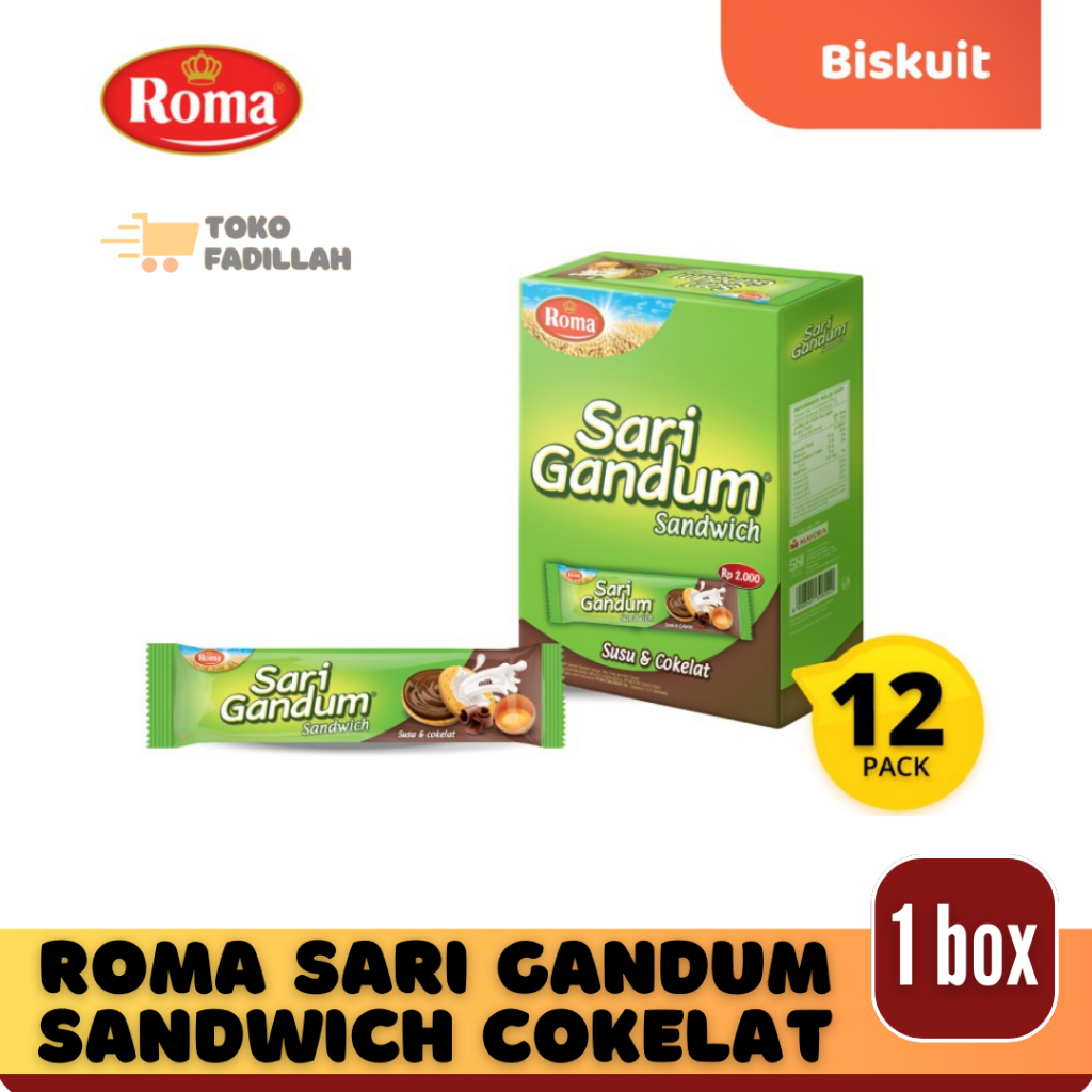 

Roma Sari Gandum Sandwich Susu & Cokelat 39g x 12 pcs (1 Box)
