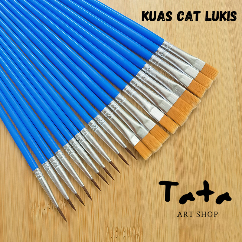 

Kuas Lukis Satuan 1Pcs Round Dan Flat / Kuas Cat Lukis / Brush Paint By Number / Kuas Nylon