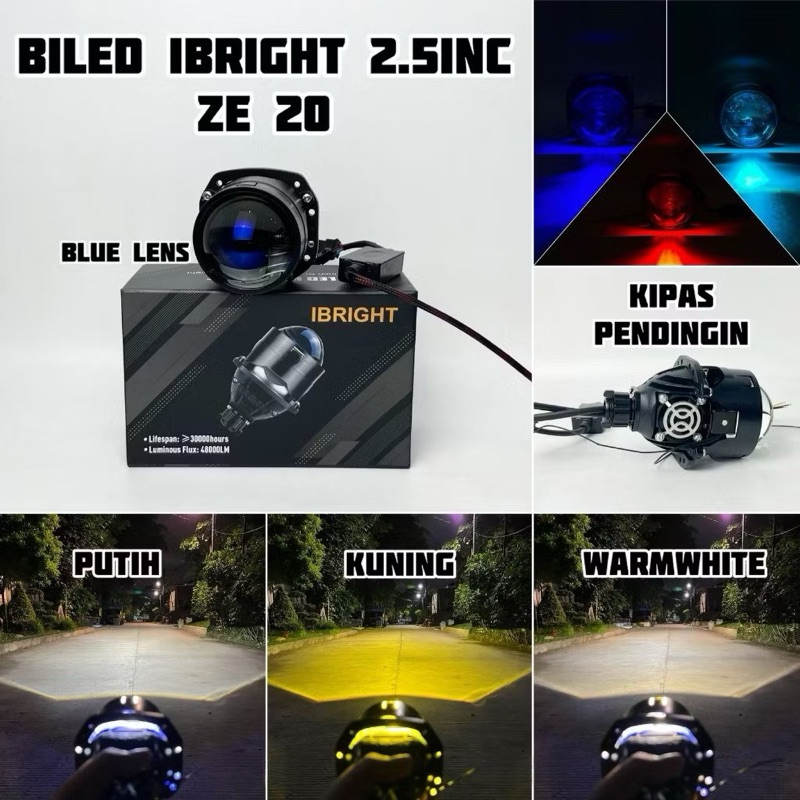 IBRIGHT ZE 20 - Biled 2.5inc Blue Lens all weather