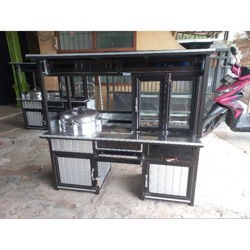 Gerobak Bakso motor alumunium keliling
