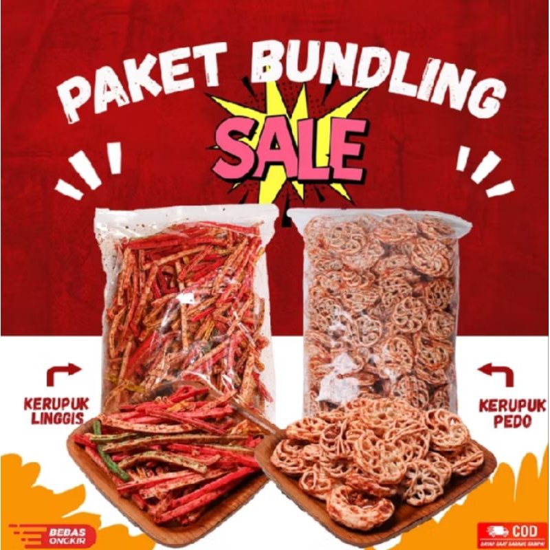 

Bundling kerupuk beton 500gram dan kerupuk rafael seblak kerupuk pedo pedas 500gram