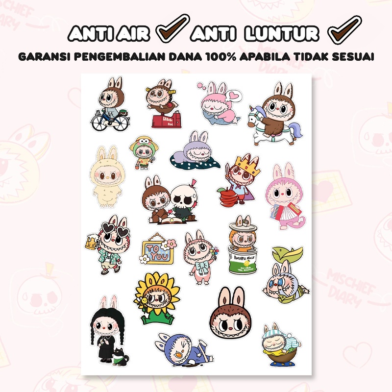 

BH01 Stiker labubu lucu anti air sticker ambalabu wateroof untuk tumbler, case , laptop