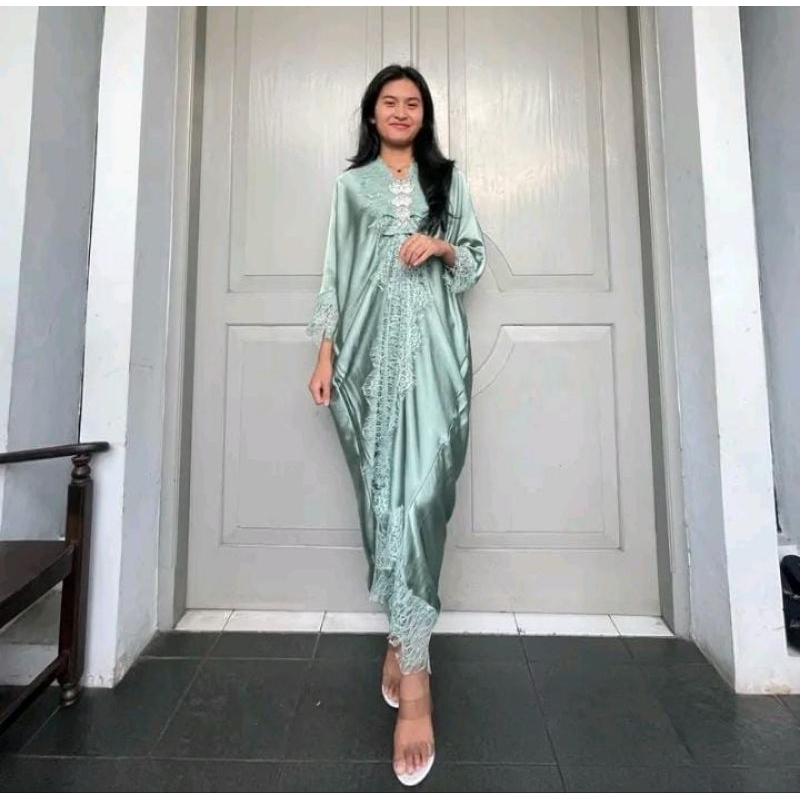 kaftan polos satin premium.kaftan pesta kondangan hari raya