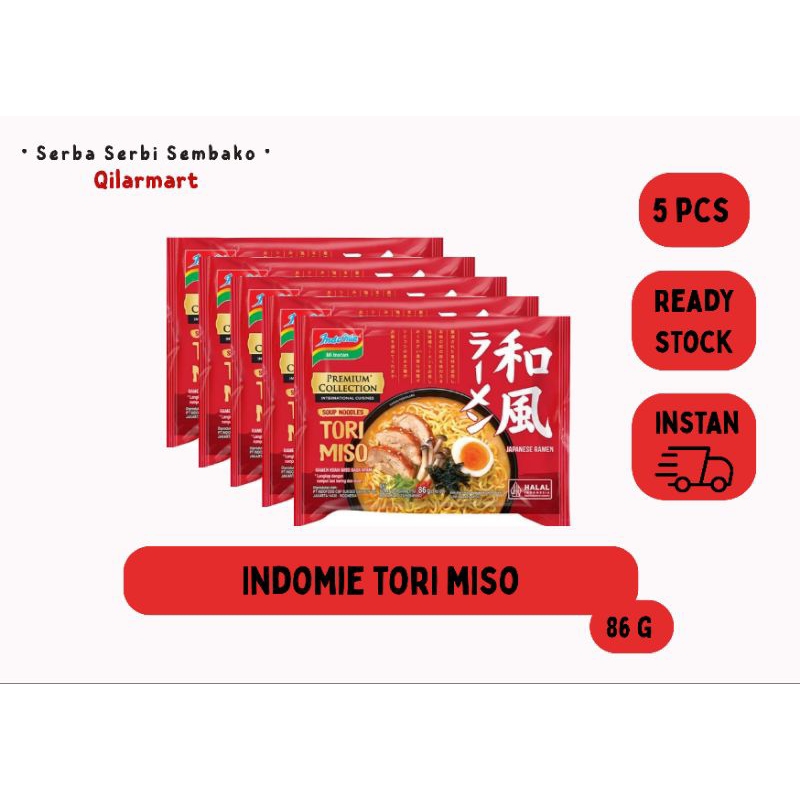 

INDOMIE TORI MISO PREMIUM COLLECTION JAPANESE MI INSTAN KUAH 86G-5 PCS