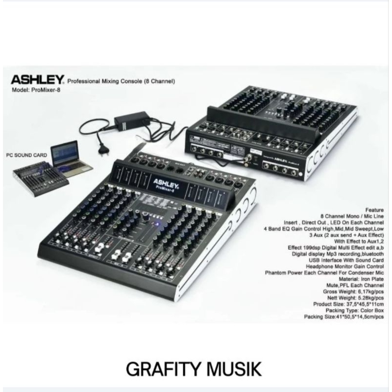 MIXER AUDIO ASHLEY HERO 8 Mixer Ashley Hero 8 HERO8 8 Channel Mixer Ashley Hero 8 Channel Original M