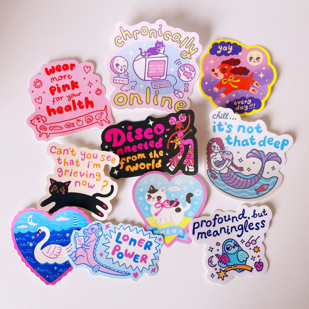

notsoweirdo - Assorted Stickers, Vinyl Waterproof Die Cut Sticker