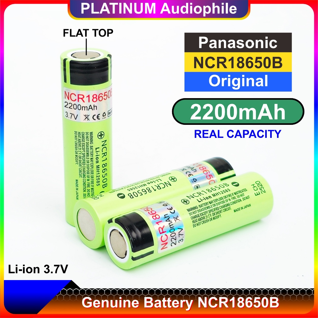 Baterai 18650 Panasonic 2200MAH 3.7V - 4.2V Original Battery Lithium Li-ion NCR 18650B