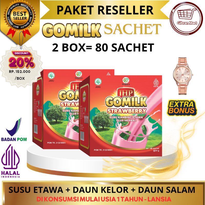 

[PROMO HEMAT 2 BOX DISKON 20%, FREE JAM TANGAN] Gomilk Susu Kambing etawa