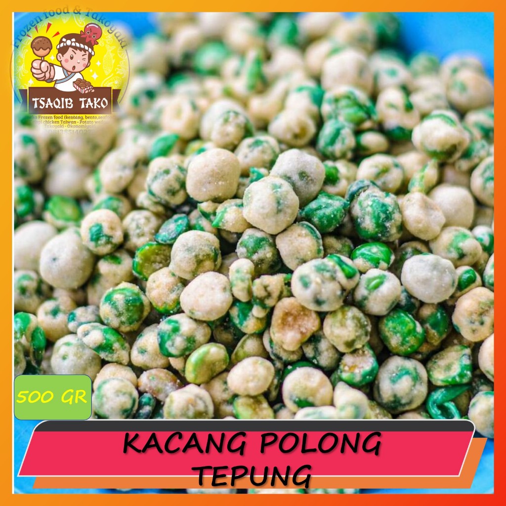 

Kacang Polong Tepung Krispi 500gram - Green Peas - Snack Kekinian Matang