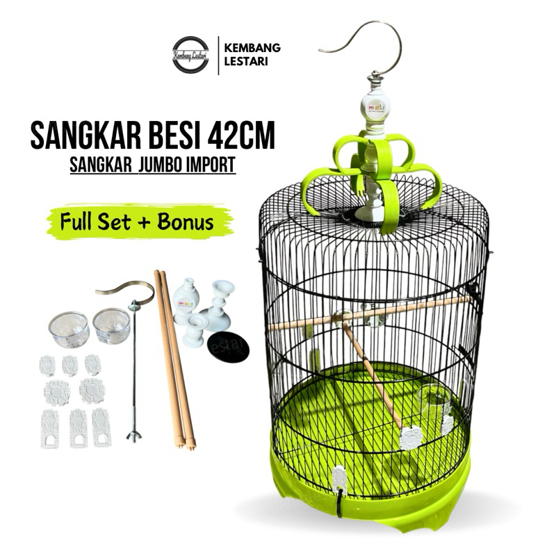 Sangkar Burung Besi Jumbo  Diameter 42cm Sangkar Kapsul Kacer Trotol Cucak ijo Ram Kandang Kaceran f
