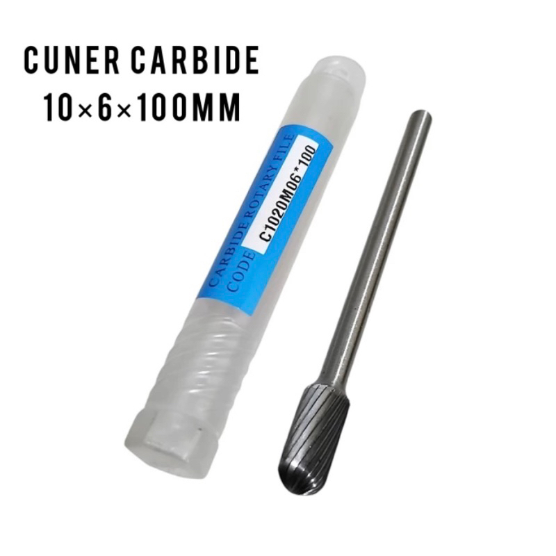 mata bor cuner tuner searah 10x6x100mm carbite mata porting searah 10mm gagang 6mm long 100mm baru