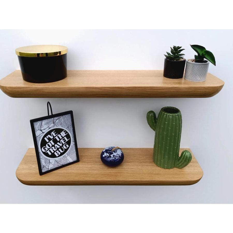 Rak Ambalan Jati Melayang Estetik Tilde #2 Kayu Solid Jati Tebal