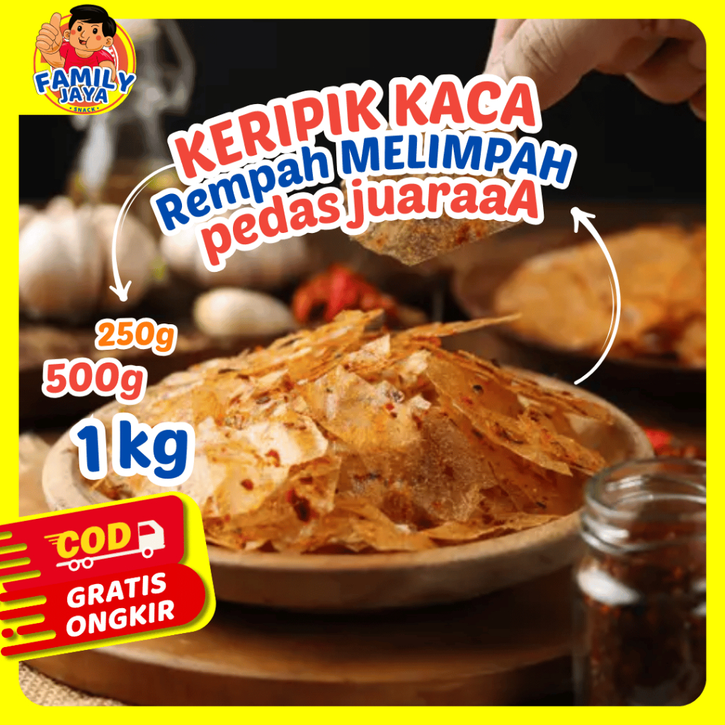 

Keripik Kaca Pedas Juara & Original Camilan Viral Renyah Gurih Bumbu Rempah Melimpah