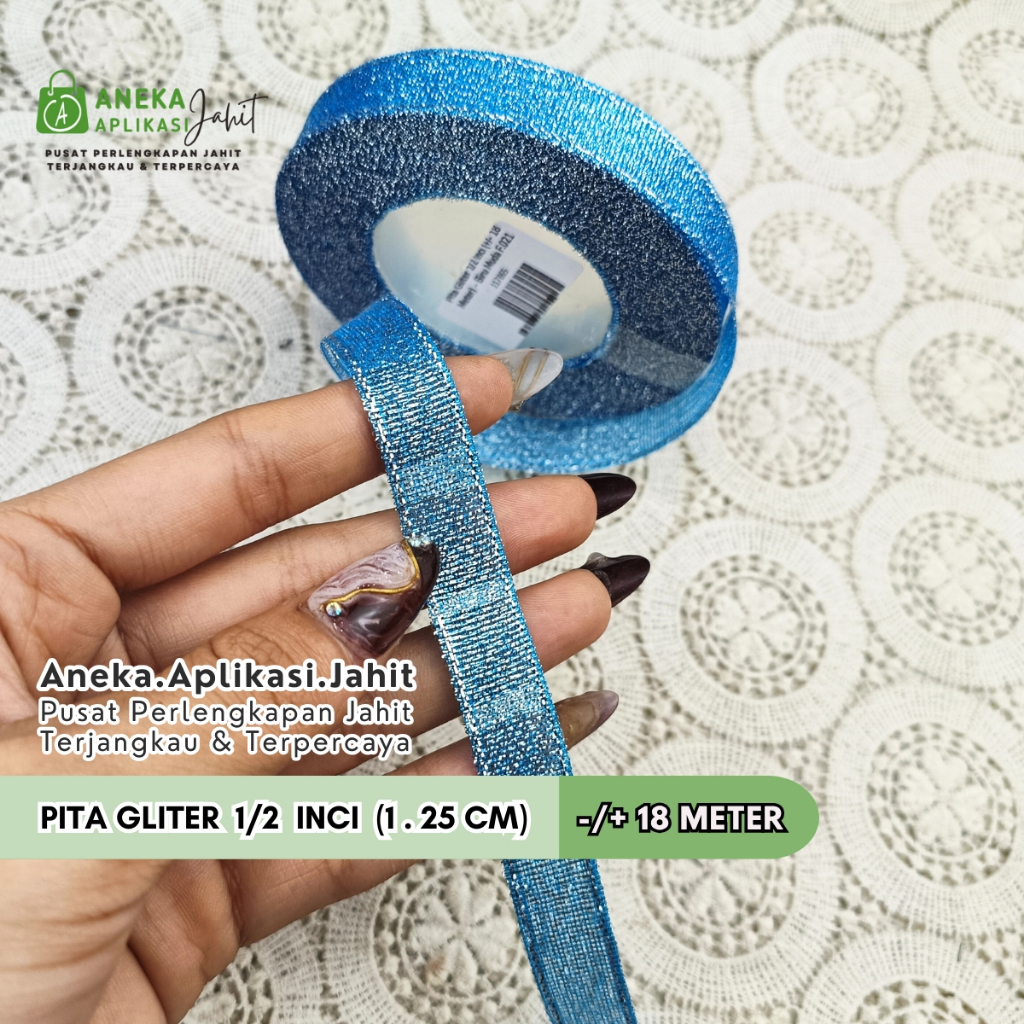 

PITA GLITER 1/2 INCI / 1.25 CM (+/- 18 METER)