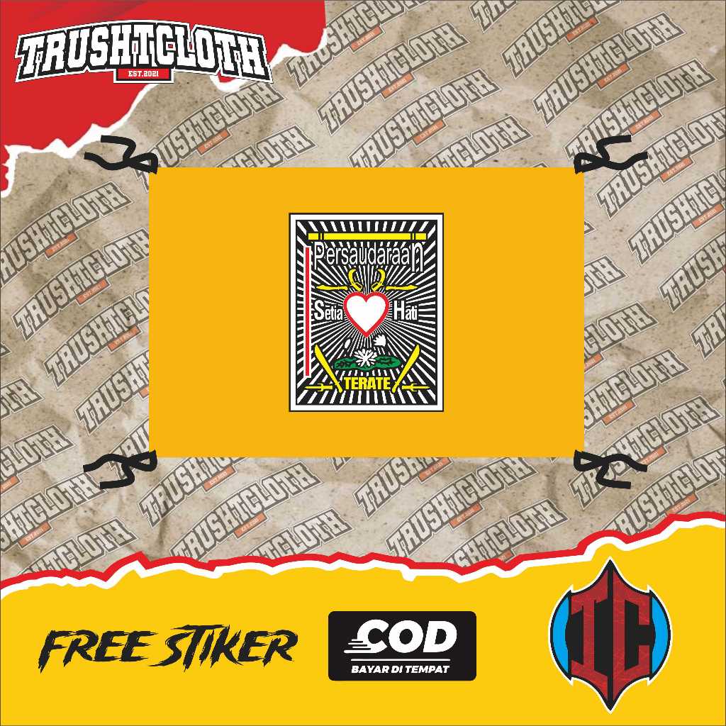 PANJI PSHT BENDERA PANJI PSHT BENER KAIN TC 120X80CMCM