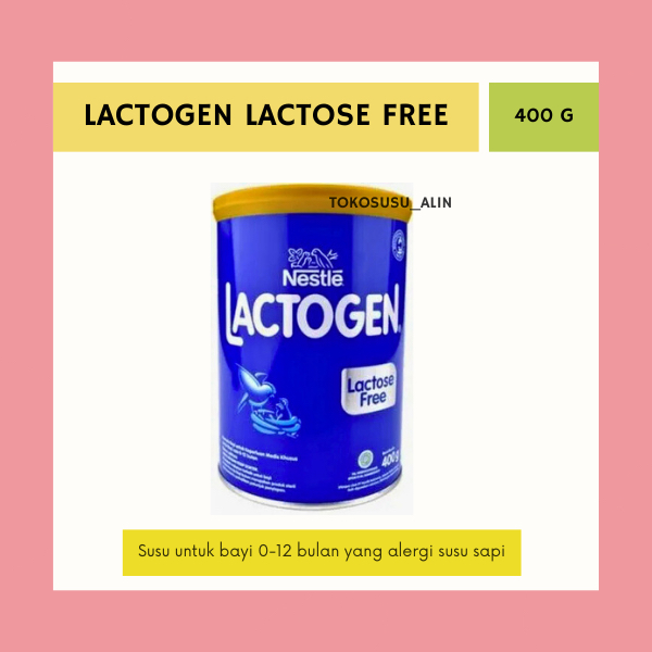 LACTOGEN LACTOSE FREE 400 G/FORMULA BEBAS LAKTOSA UNTUK SLERGI SUSU SAPI