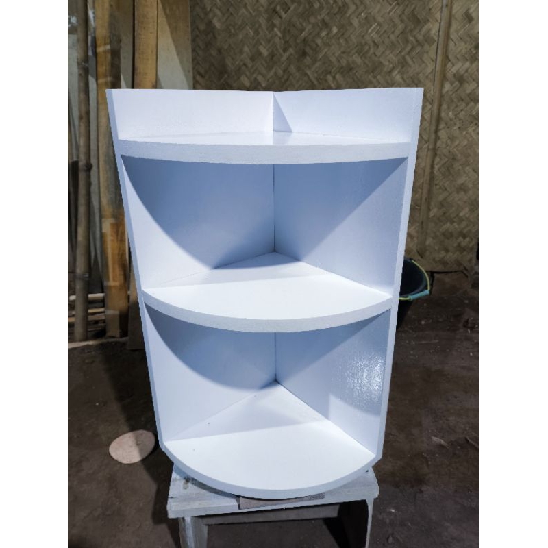rak sudut meja dapur lebar 29cm tinggi 60cm kayu asli