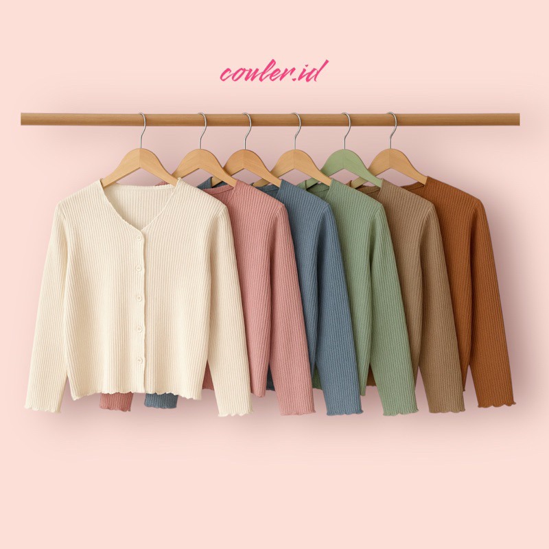 CARDIGAN RAJUT TIPIS POLOS - KNIT POLOS