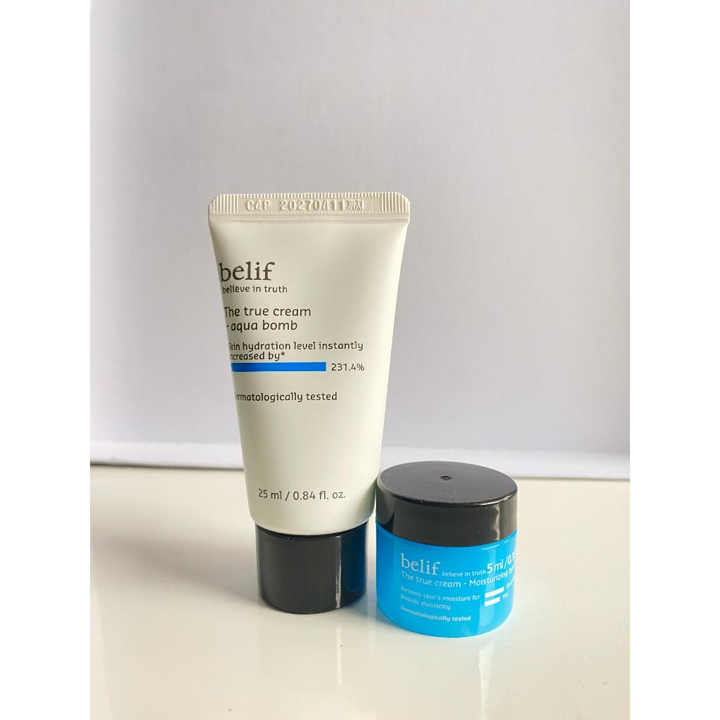 Belif The True Cream (Aqua Bomb-Moisturizing Eye Bomb) - Travel Set