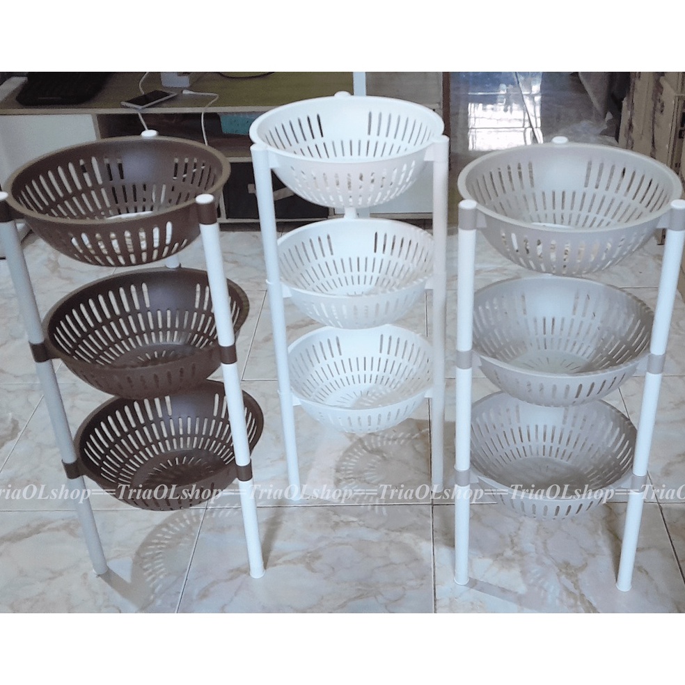 Serbuuuu Rak Atlantik Serbaguna 3 Susun  Rak Atlantic Bawang Bumbu Dapur  Rak Buah Plastik Buah Sayu