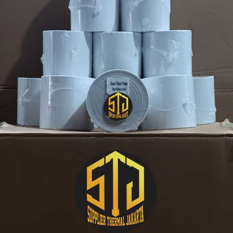 

STJ THERMAL ROLL STICKER LABEL THERMAL UKURAN 100x150x500pcs alas kertas / 100x150x300pcs Harga PERDUS 1 DUS 24 PACK