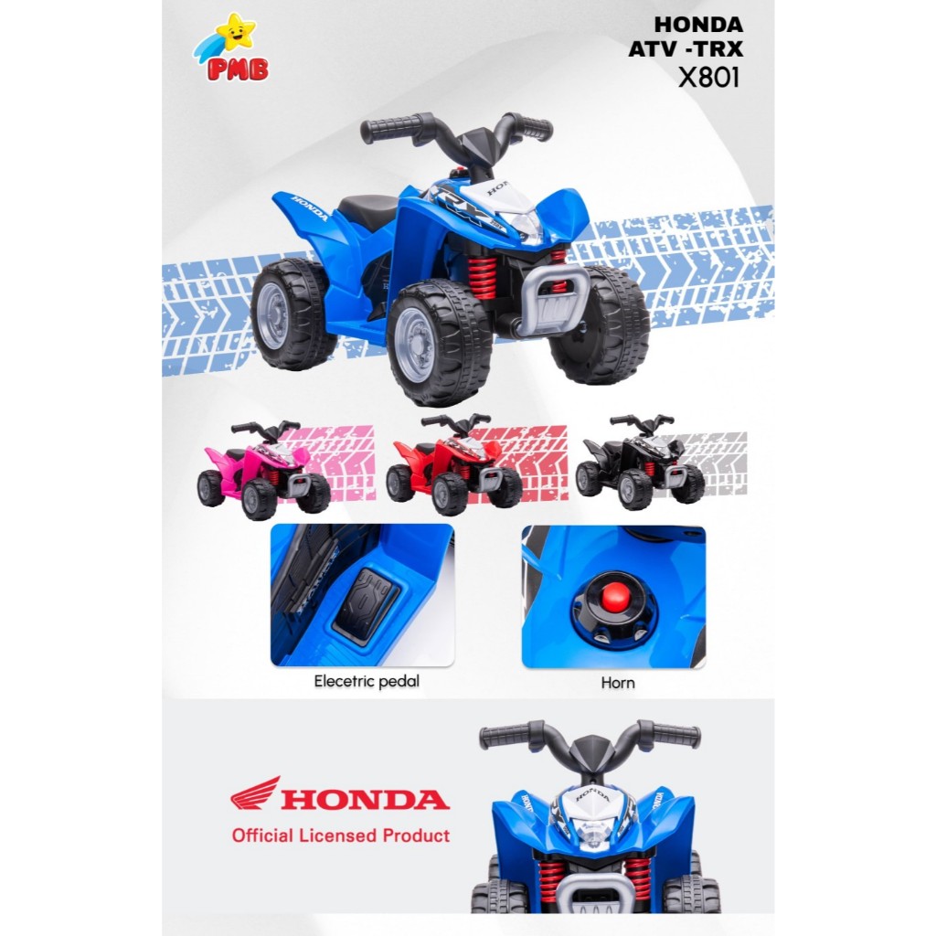 MAINAN MOTOR ANAK PMB MOTOR AKI X801 HONDA ATV
