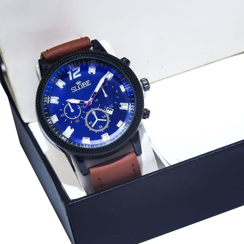 JAM TANGAN PRIA ORIGINAL // JAM TANGAN KULIT SLOBE