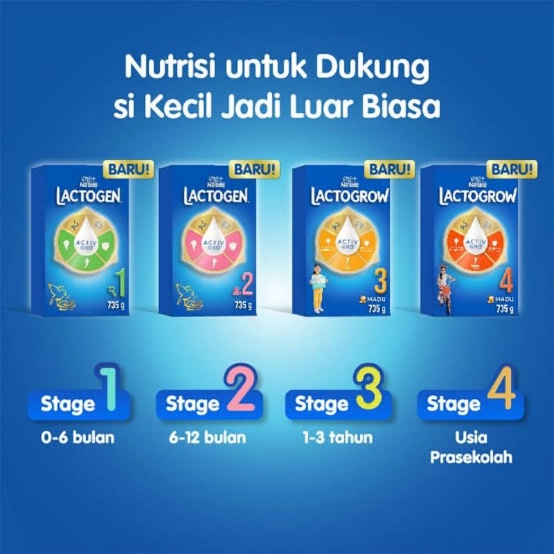 Lactogrow 3 Vanila Madu Plain Original 735 dan 350gr