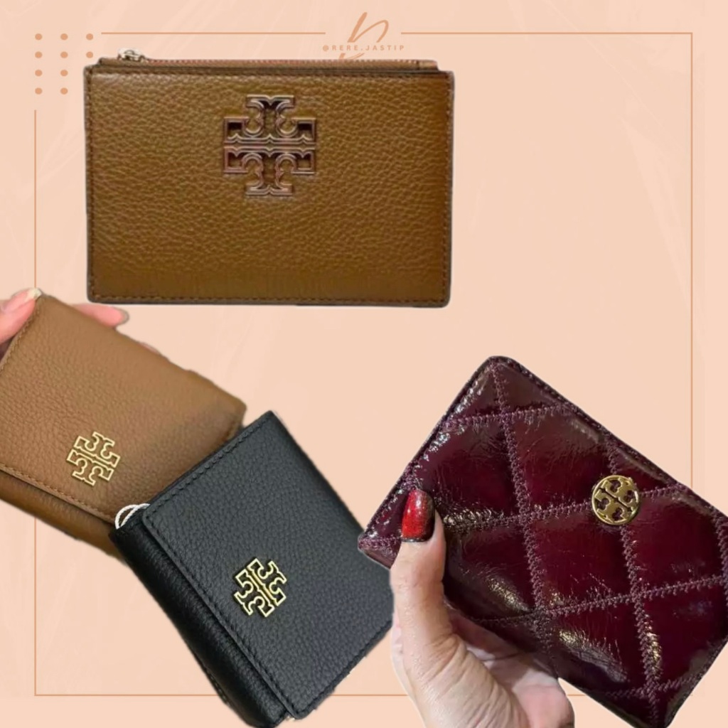 [100% ORI USA] Tory Britten Wallet | Willa Shine Wallet | Zip Card Case Pabbled Leather Moose | READ
