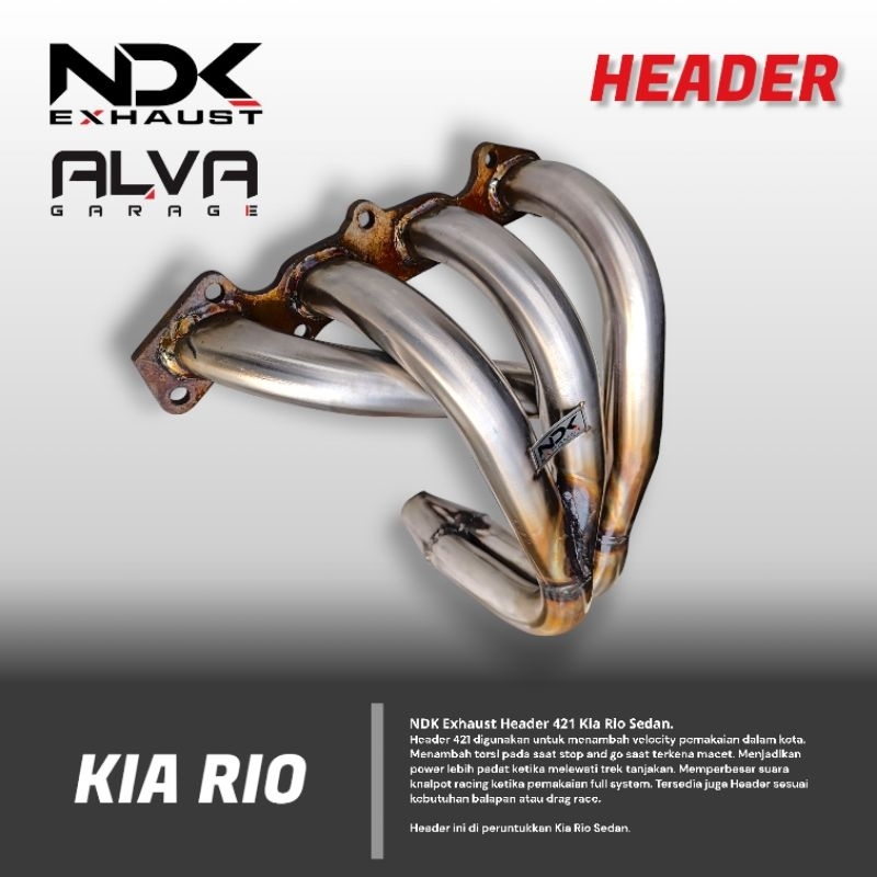 KNALPOT HEADER RACING MOBIL KIA RIO SEDAN TIPE 421 MERK NDK EXHAUST KNALPOT RACING HEADER MOBIL KIA 