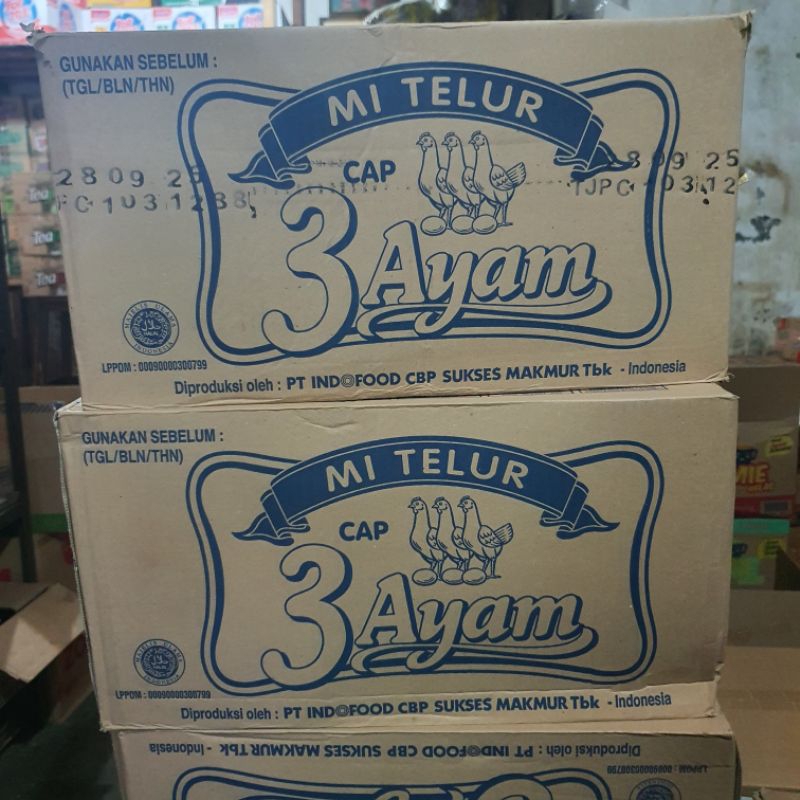

mie telor cap 3ayam perdus isi 20 bungkus x 200g