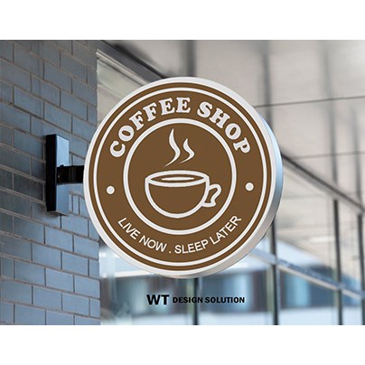 Neon Box Bulat Diameter 50cm - 2 Sisi