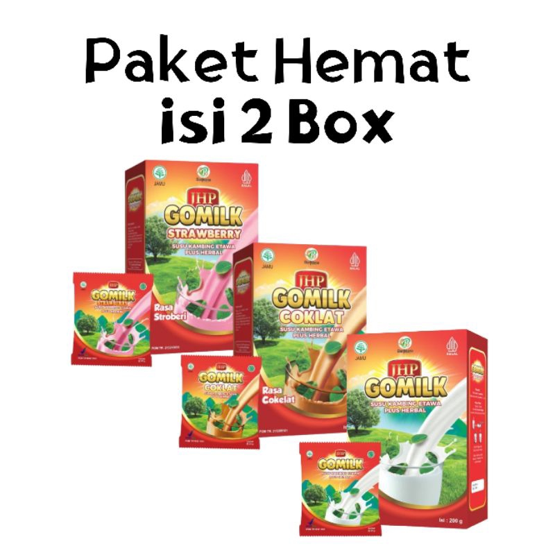 

[Paket Hemat Isi 2 Box] GOMILK Asli Susu Kambing Etawa Plus Herbal