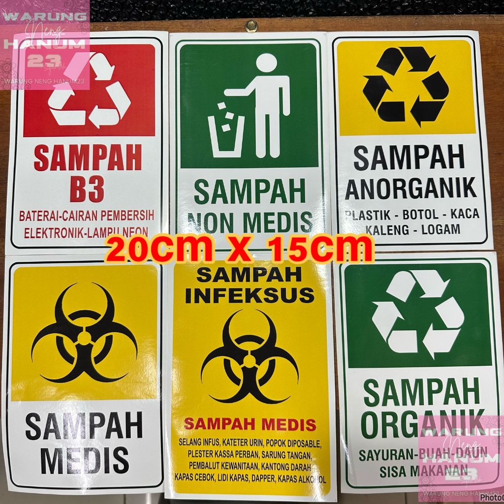 

Stiker Sticker Label Tanda Simbol K3/ Limbah B3/ Tong Keranjang Sampah