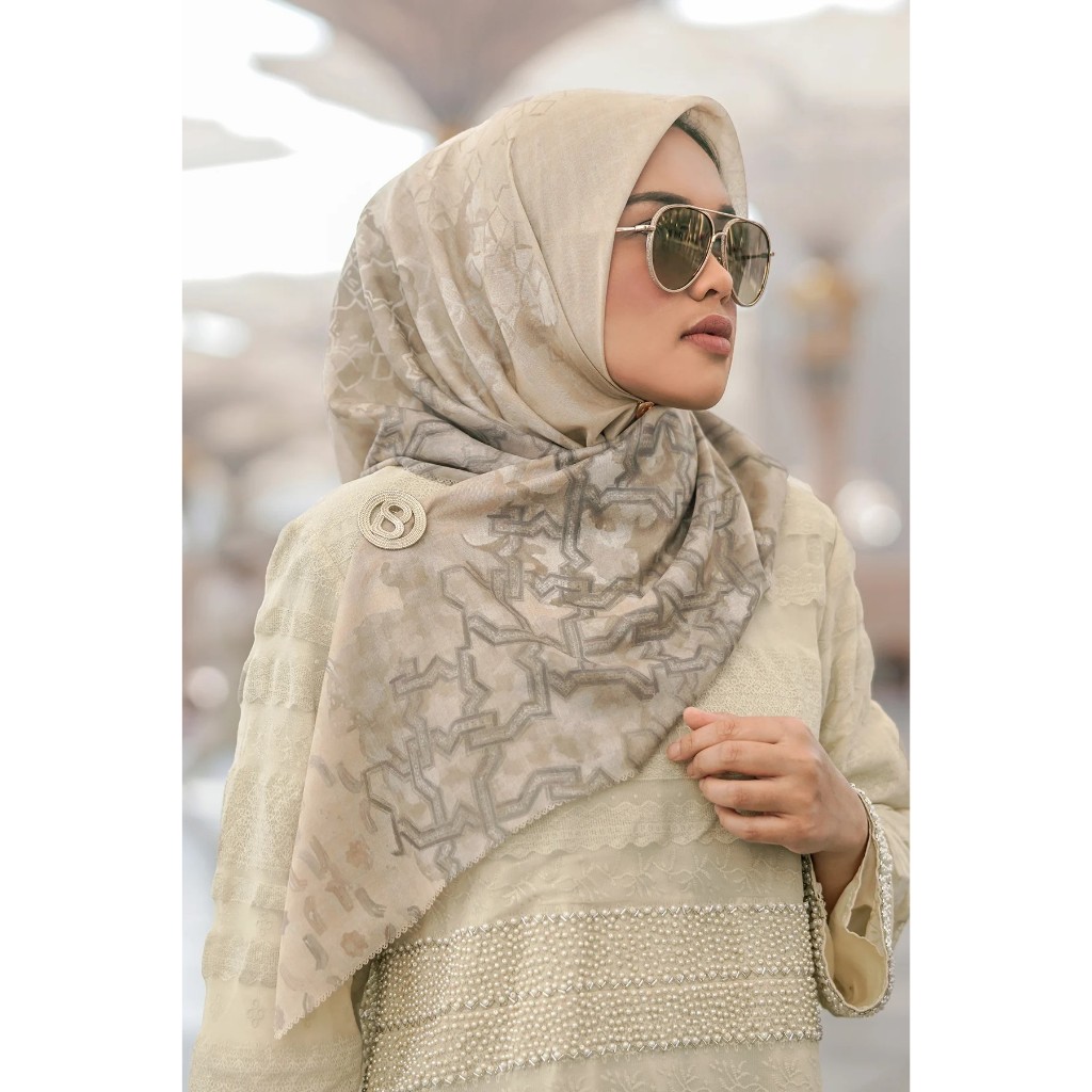 [READY STOCK] Buttonscarves | Haramain Voal Square XL - Cornsilk