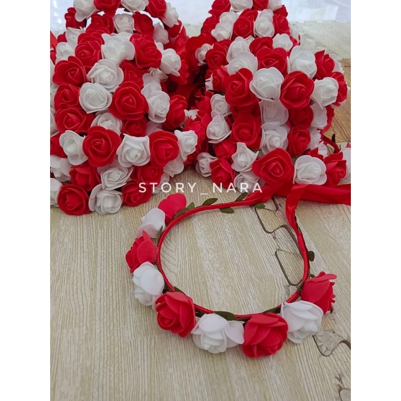 BANDO BUNGA MERAH PUTIH BANDO KARNAVAL AGUSTUS KEMERDEKAAN BANDO MERAH PUTIH 17 AGUSTUS BANDO MERAH 