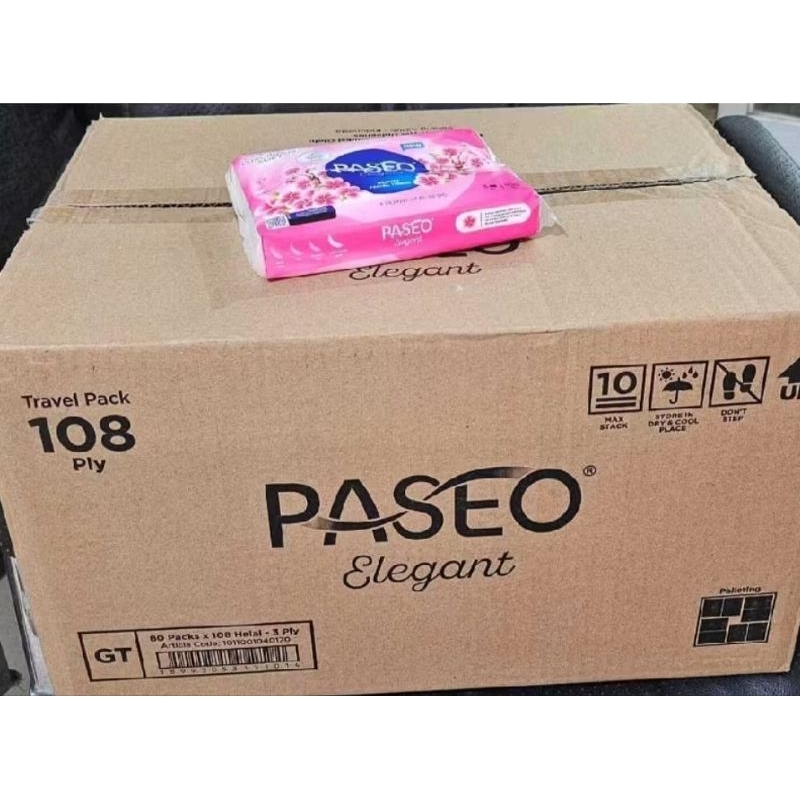 Tissue PASEO Elegant Travel Pack 1 Dus isi 80 Pak @108 Helai - 3Ply