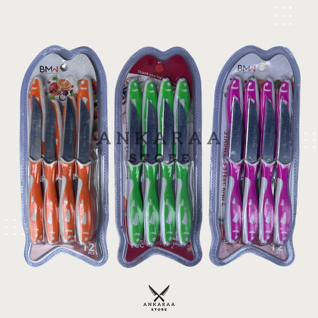 PISAU IKAN SET 12PCS PISAU BUAH PISAU SAYUR ALAT PEMOTONG SATU SET LENGKAP
