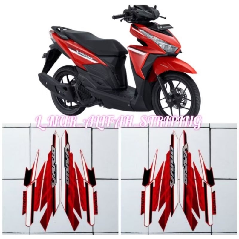 Stiker Striping Lis Les Body Motor Honda Vario 125 LED 2017 BERKUALITAS Warna Merah