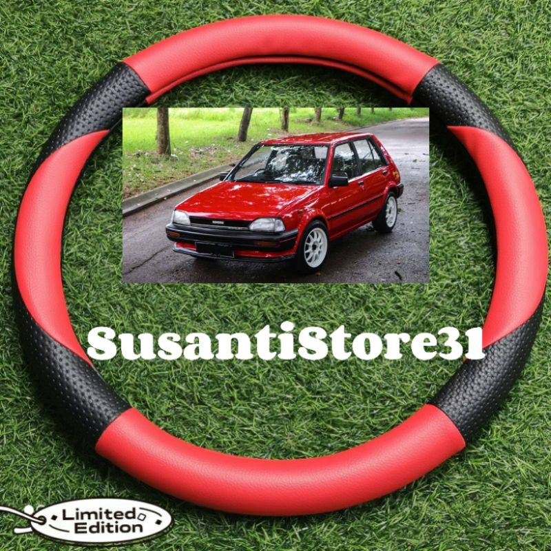sarung stir mobil toyota starlet, cover stir mobil starlet motif sabit