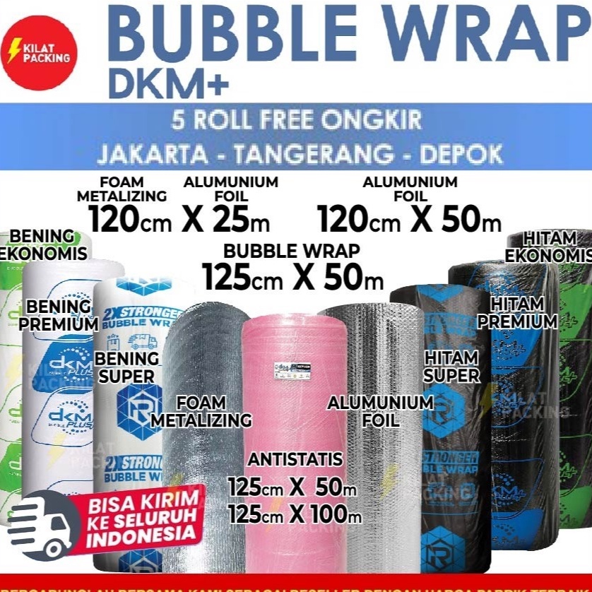 

BISA COD PLASTIK BUBBLE WRAP 125CM X 5M BUBBLE WRAP DKM PLUS KUALITAS PREMIUM TERMURAH GROSIR