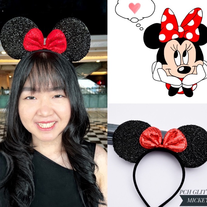 Terjangkau Bando Mickey Mouse Glitter Jumbo  Bando Miki  Bando Mickey Glitter  Mickey Mouse Headband