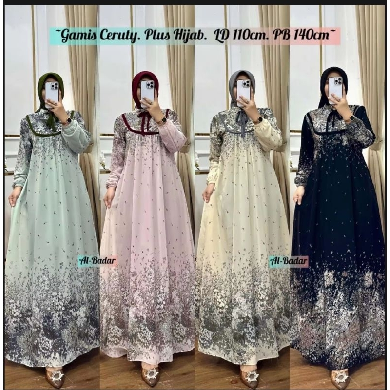 GAMIS SERUTY PLES HIJAB LD 110 CM PB 140 CM