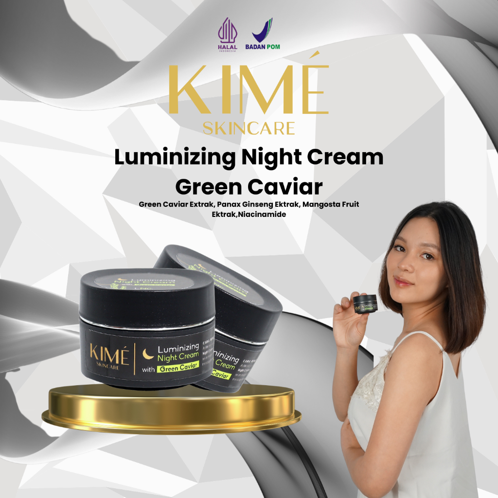 Luminizing Night Cream Perawatan Wajah Kusam Origina by Kime Skincare l Krim Malam Mencerahkan | Mem