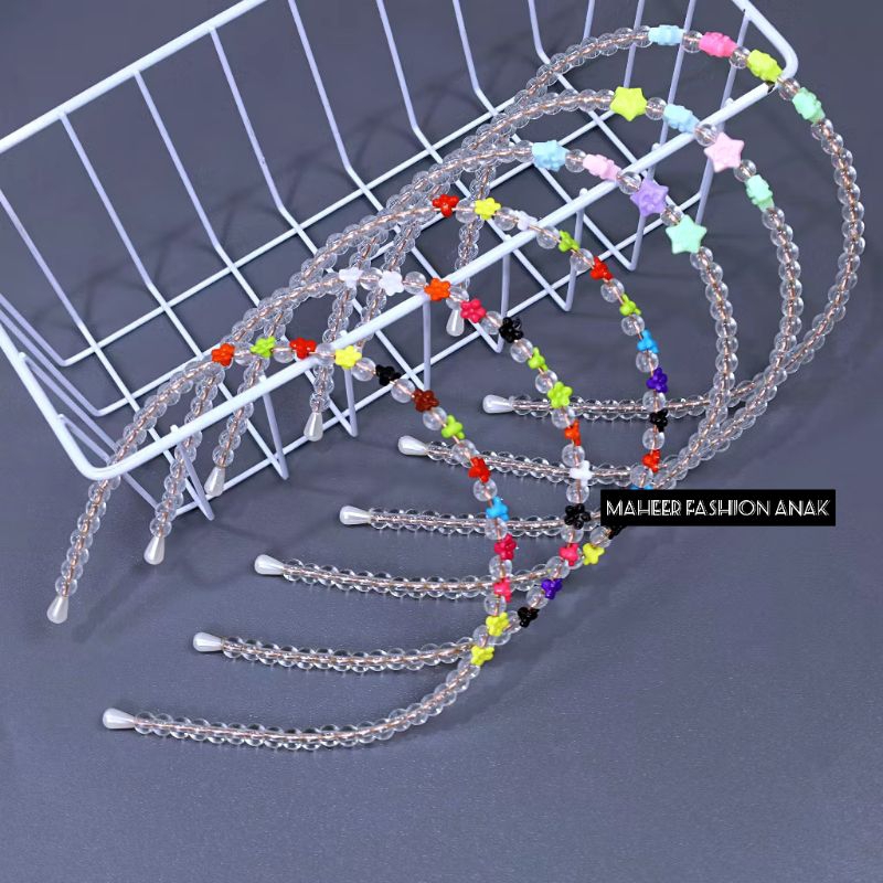 (COLORFUL) Bando Anak Warna Warni Murah / Bando Anak Gaya Korea / Aksesoris Rambut Wanita Mutiara / 