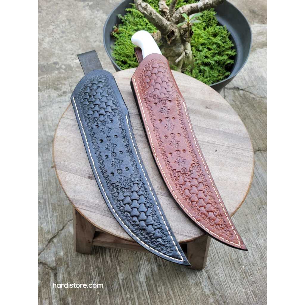 Sarung Kulit Sapi Asli untuk Pisau Sembelih 20 cm / 8 inchi Tramontina Cimeter (bilah lengkung)